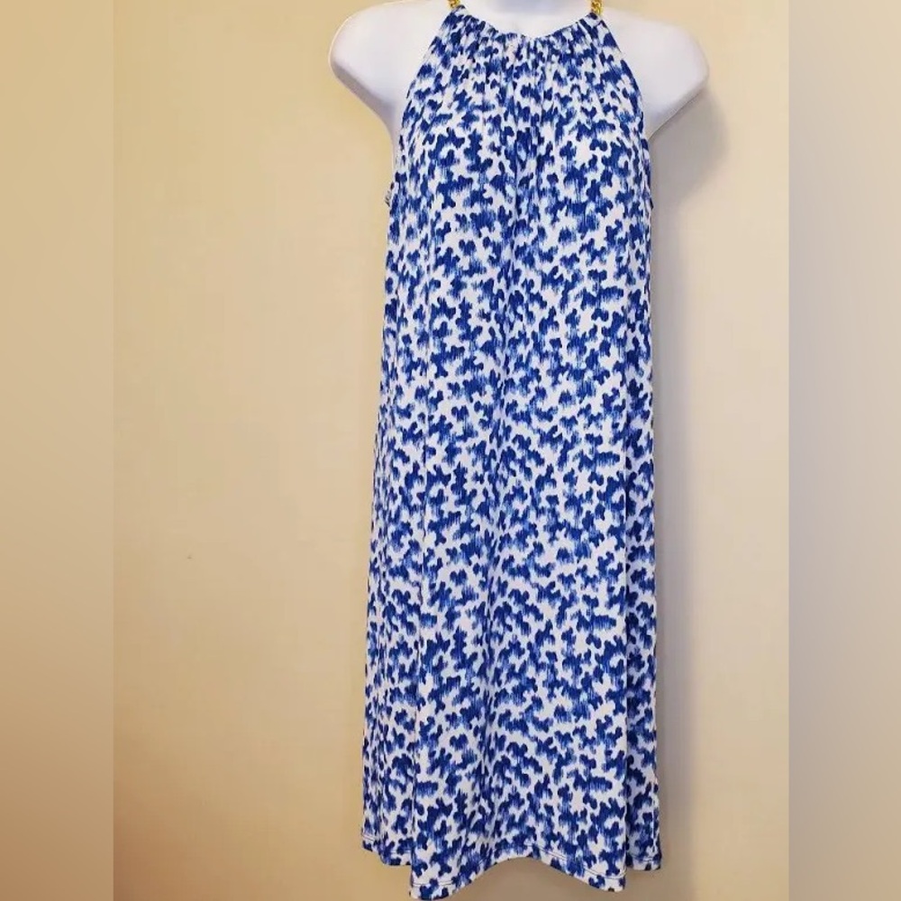 Women’s Blue & White Summer Michael Kors Dress Size L